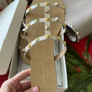 SOLD     Sandals with rock studs 8.5 - new never worn!